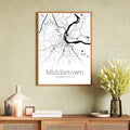 Middletown Connecticut City Map Poster - GroovyGrove