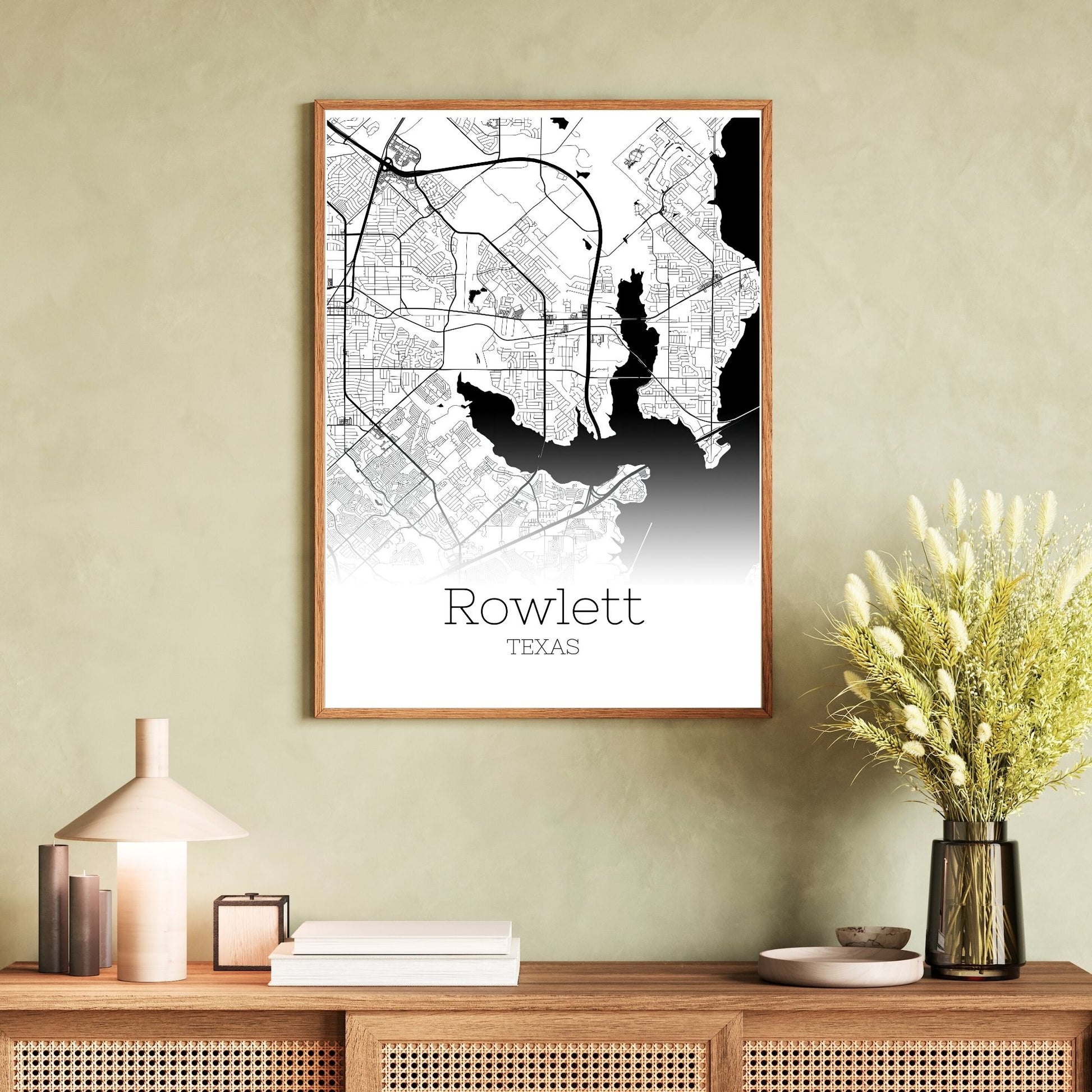 Rowlett Texas City Map Poster - GroovyGrove