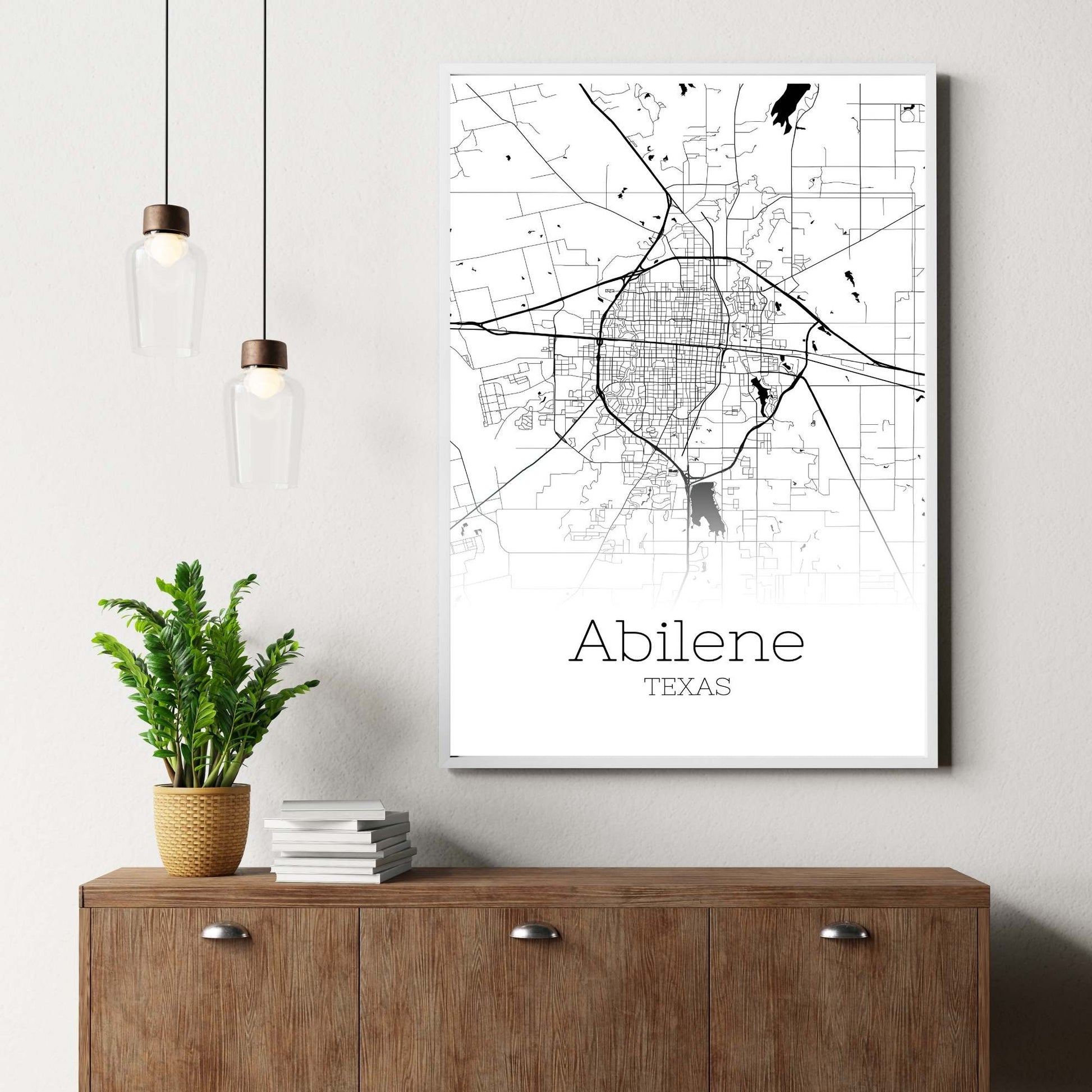 Abilene Texas City Map Poster - GroovyGrove