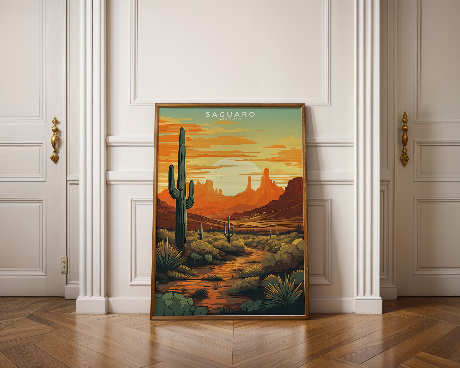 Saguaro National Park Retro Poster - GroovyGrove