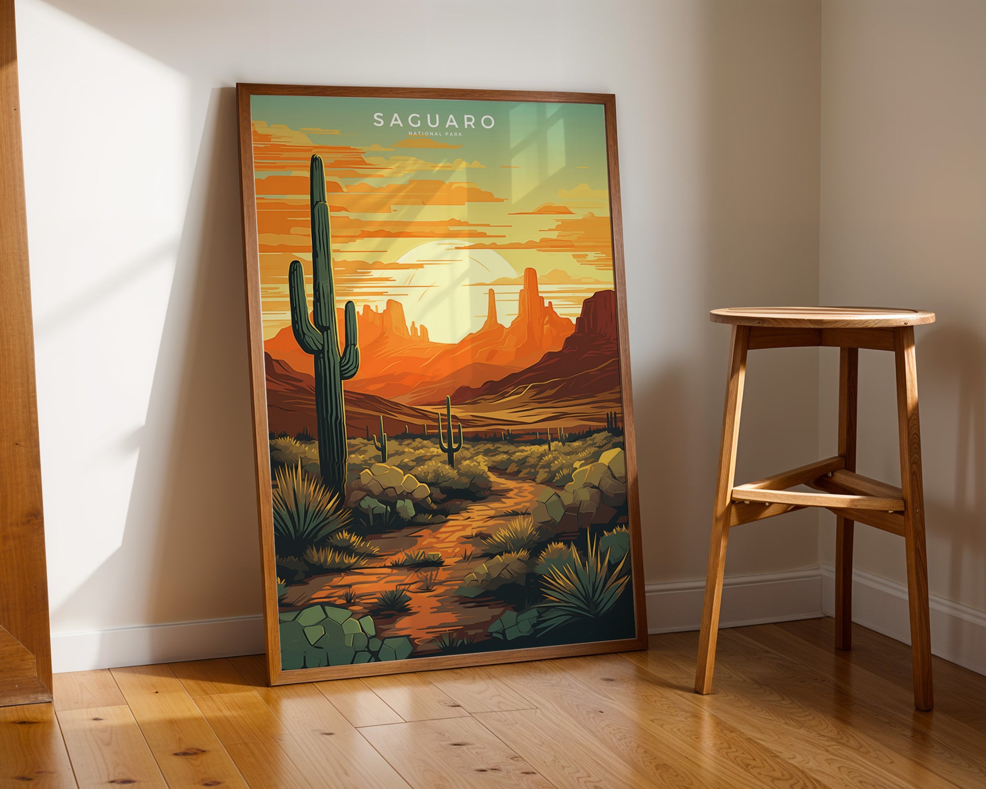 Saguaro National Park Retro Poster - GroovyGrove