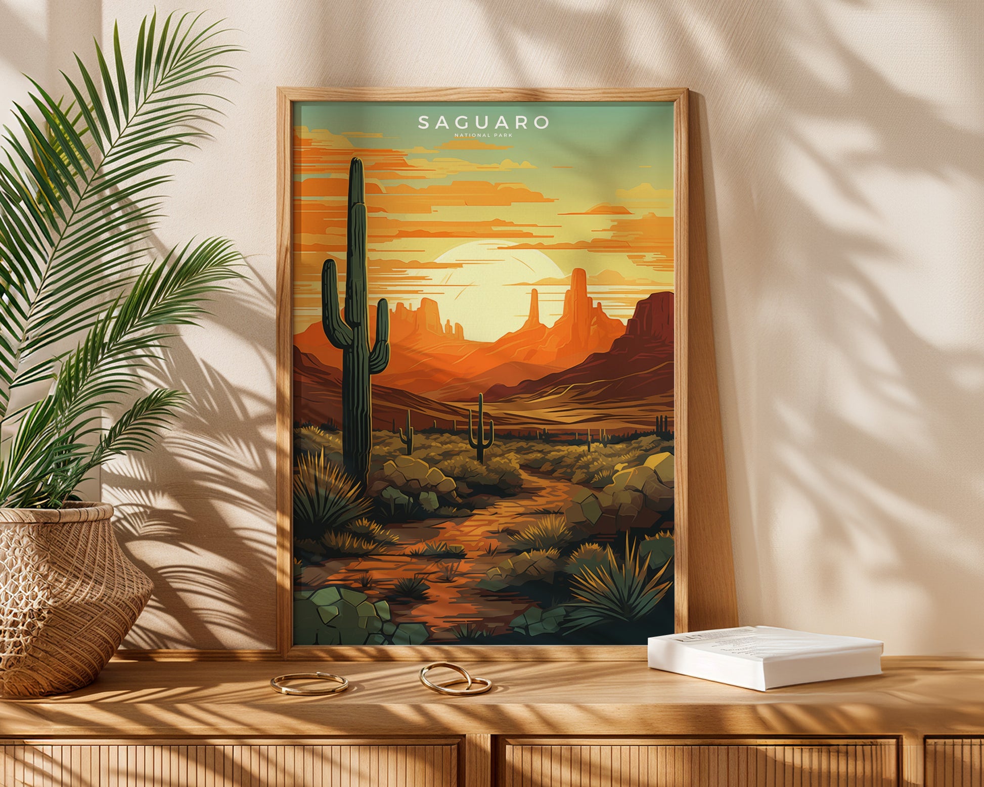 Saguaro National Park Retro Poster - GroovyGrove