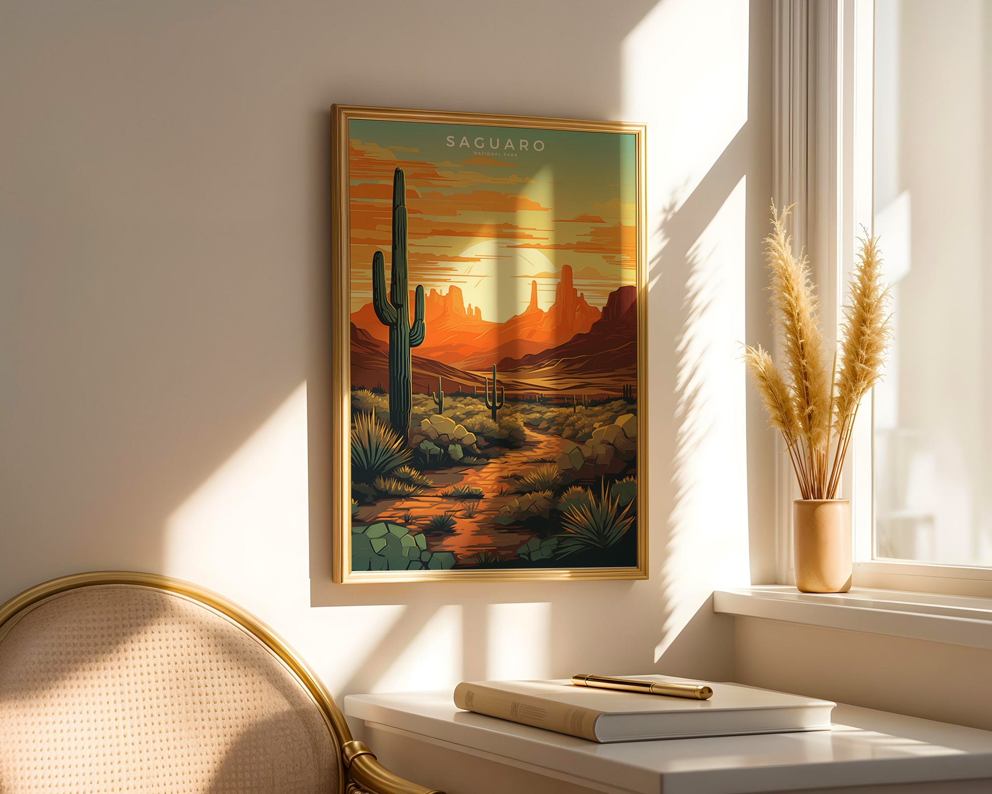 Saguaro National Park Retro Poster - GroovyGrove