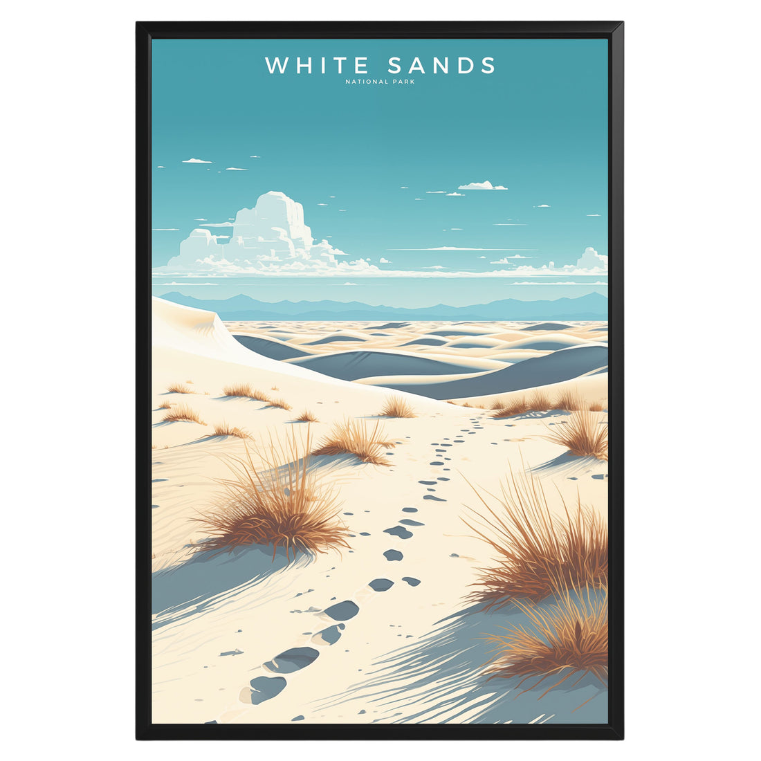 White Sands National Park Retro Poster - GroovyGrove