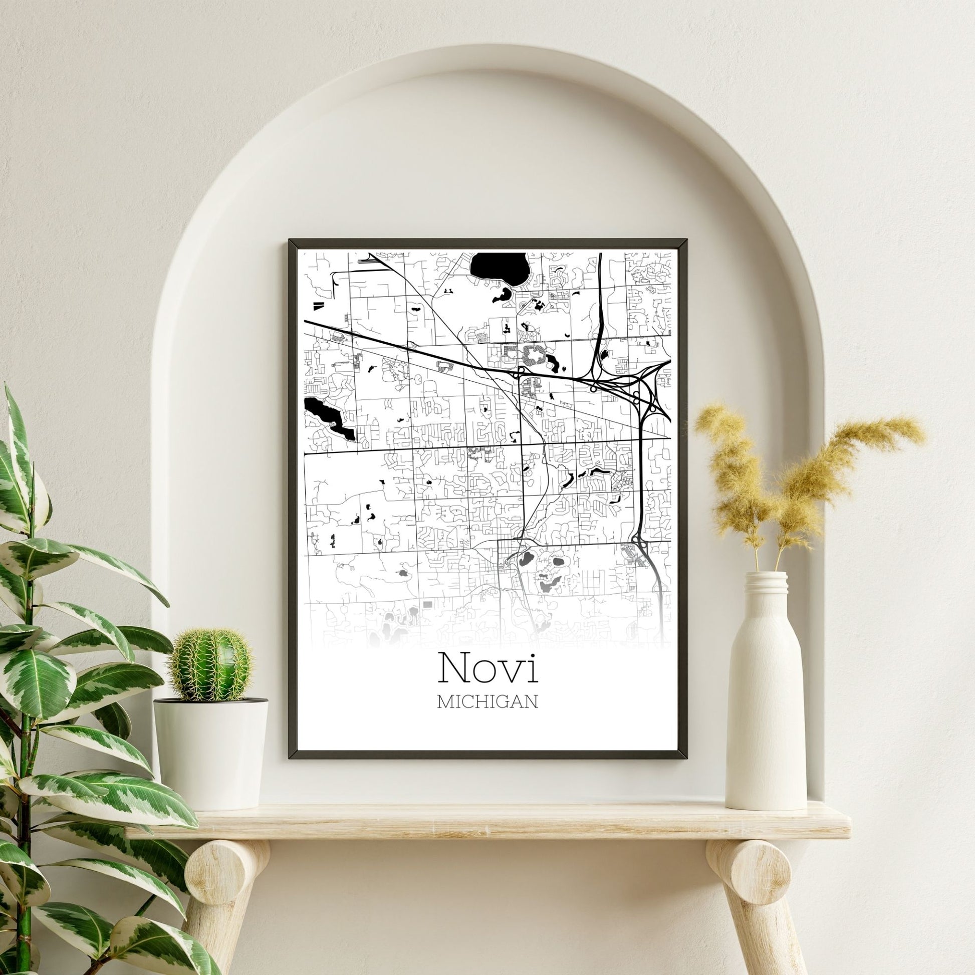 Novi Michigan City Map Poster - GroovyGrove