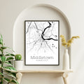 Middletown Connecticut City Map Poster - GroovyGrove