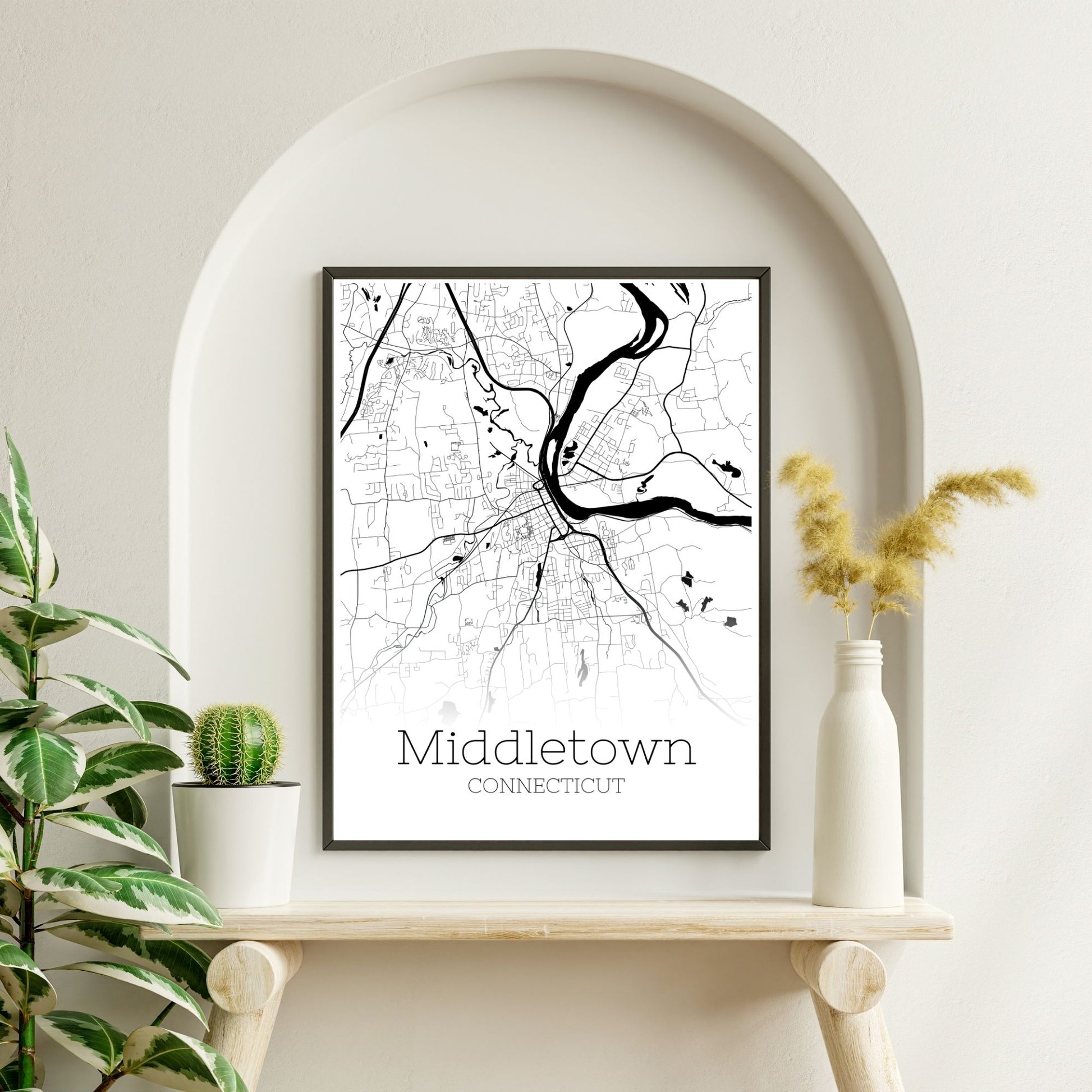 Middletown Connecticut City Map Poster - GroovyGrove