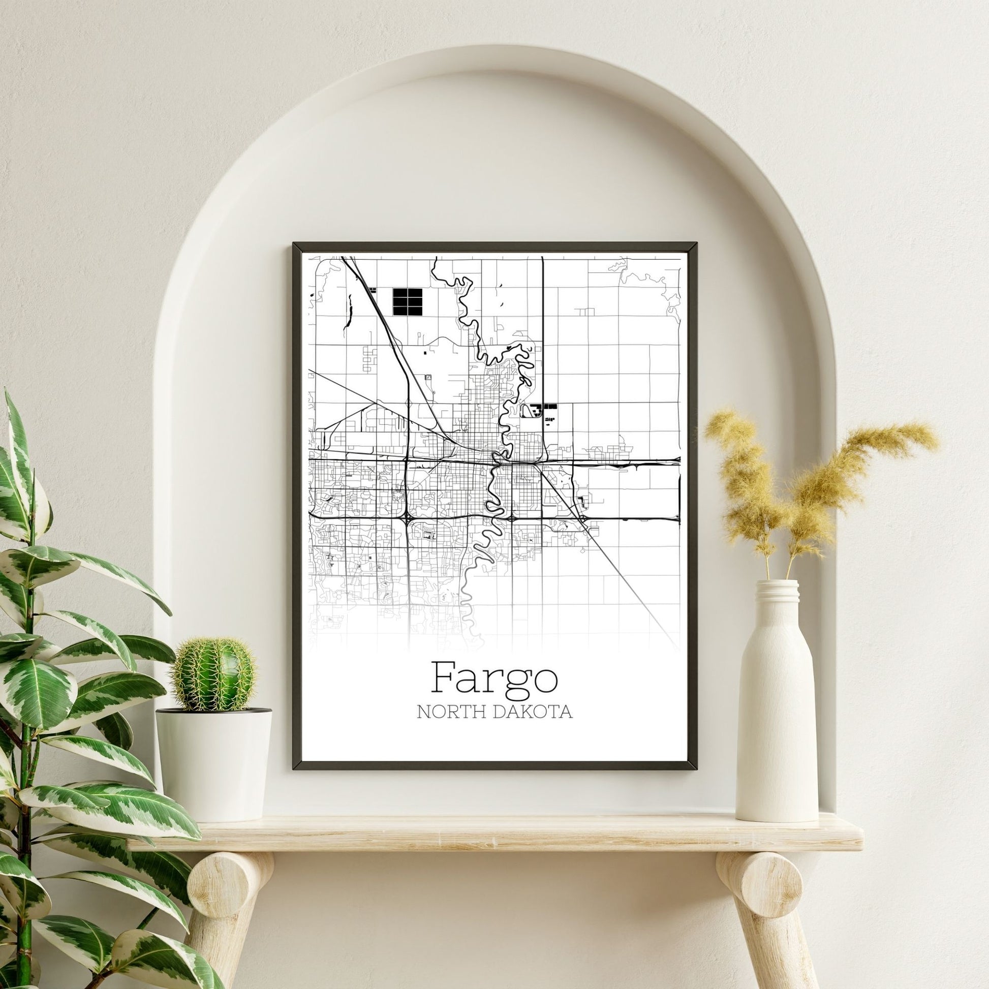 Fargo North Dakota City Map Poster - GroovyGrove