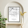 DeSoto Texas City Map Poster - GroovyGrove