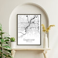 Saginaw Michigan City Map Poster - GroovyGrove