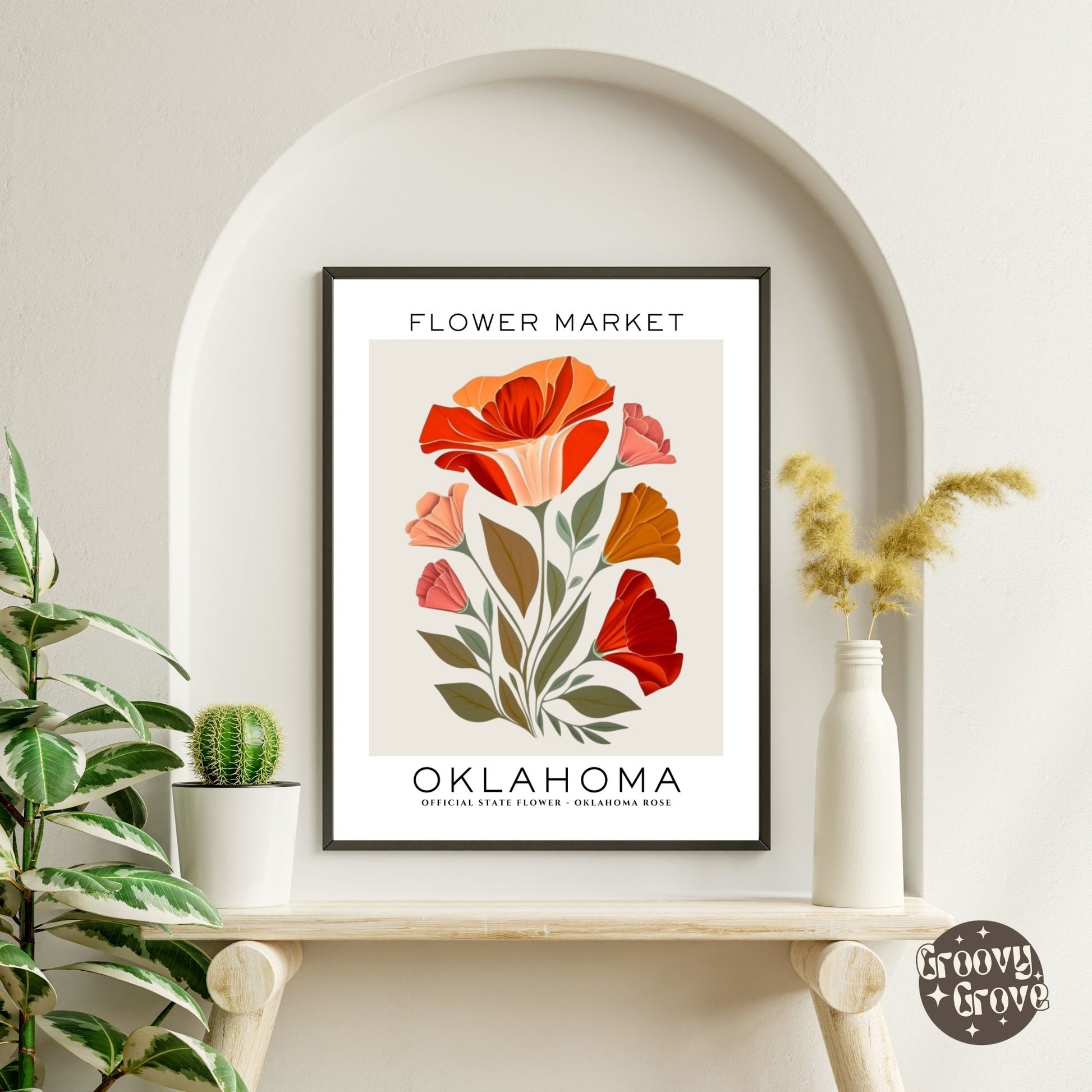 Oklahoma Flower Market Poster - GroovyGrove