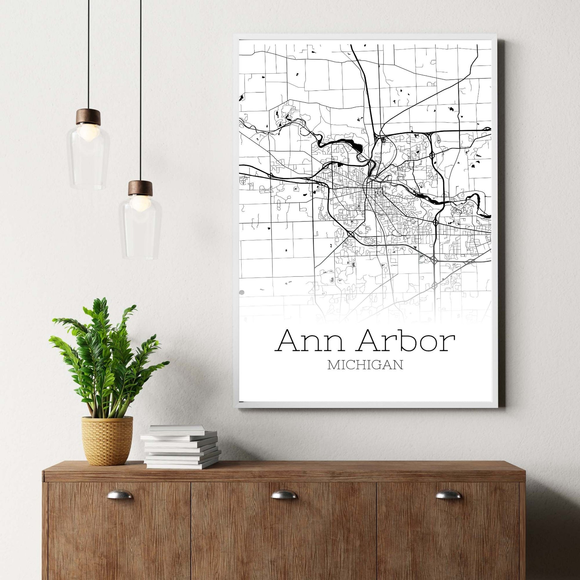 Ann Arbor Michigan City Map Poster - GroovyGrove