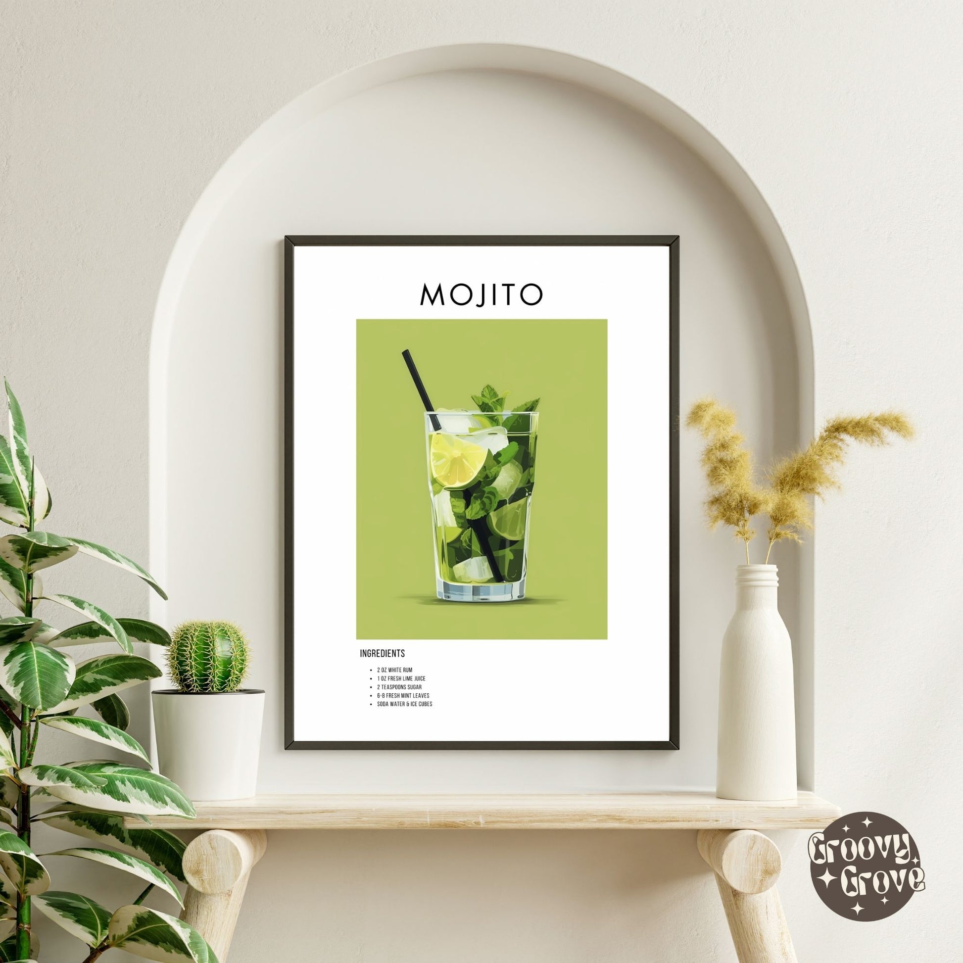 Mojito Retro Cocktail Poster - GroovyGrove