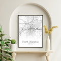 Fort Wayne Indiana City Map Poster - GroovyGrove