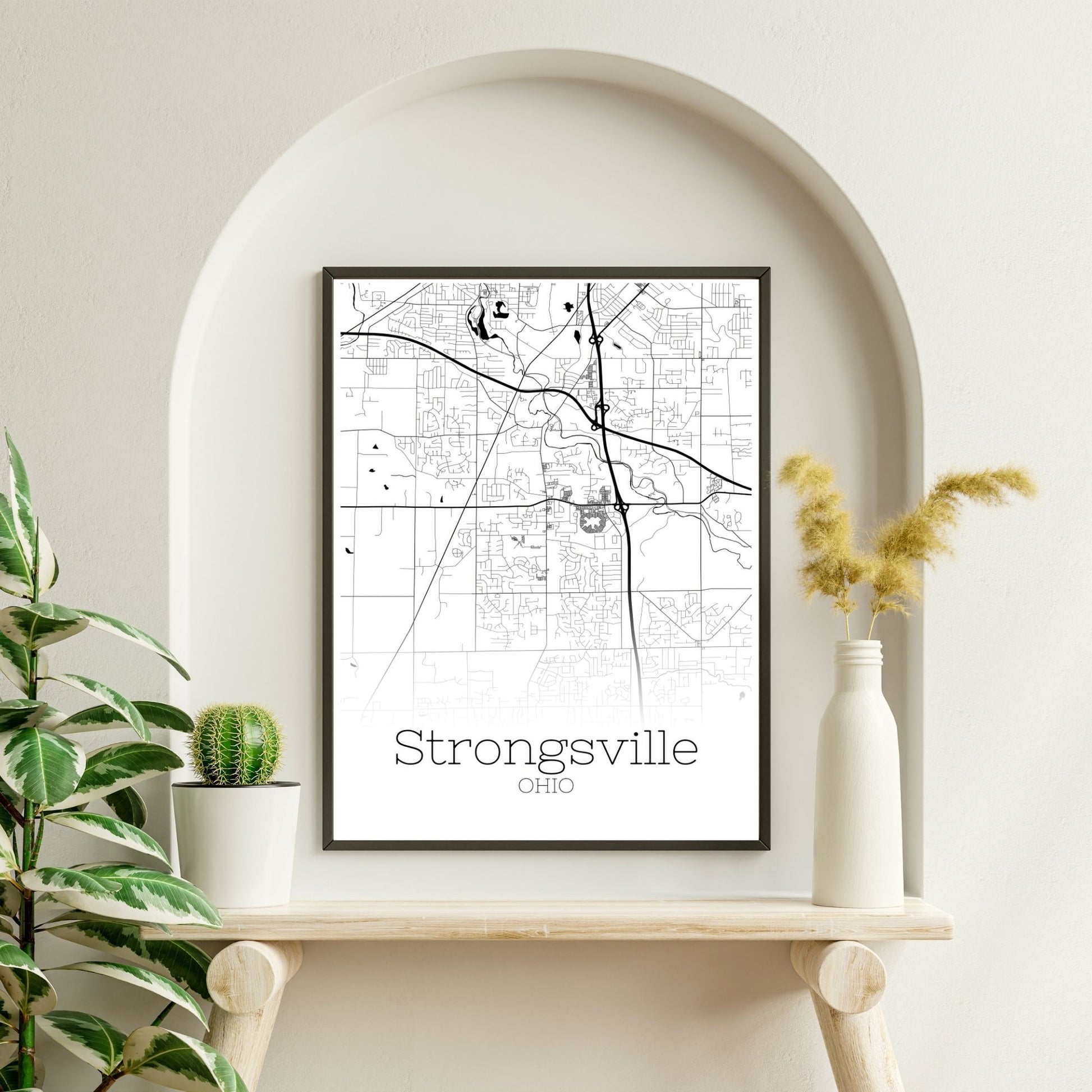 Strongsville Ohio City Map Poster - GroovyGrove