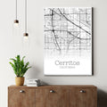 Cerritos California City Map Poster - GroovyGrove