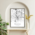 Monroe Louisiana City Map Poster - GroovyGrove