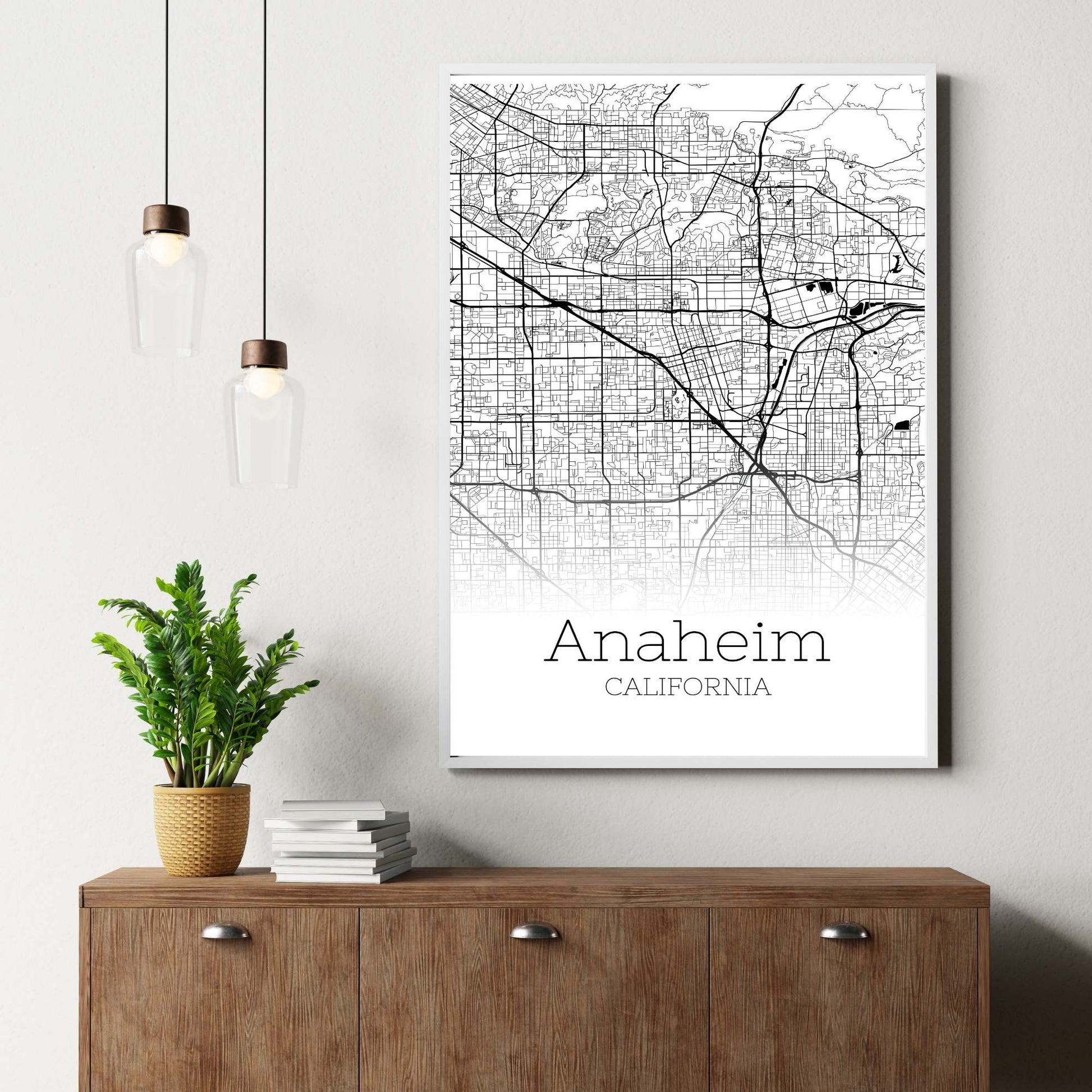 Anaheim California City Map Poster - GroovyGrove