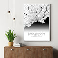 Bridgeport Connecticut City Map Poster - GroovyGrove