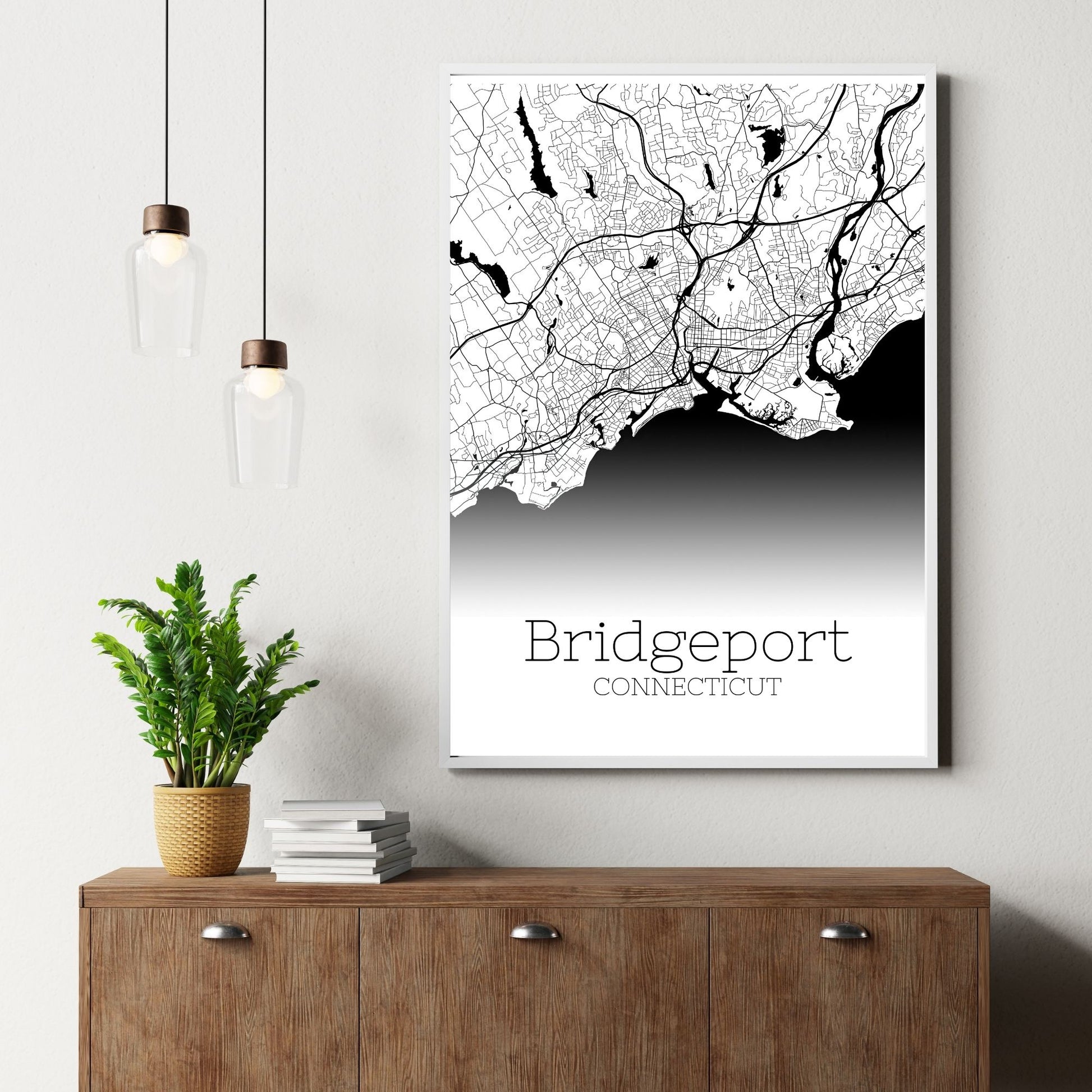 Bridgeport Connecticut City Map Poster - GroovyGrove