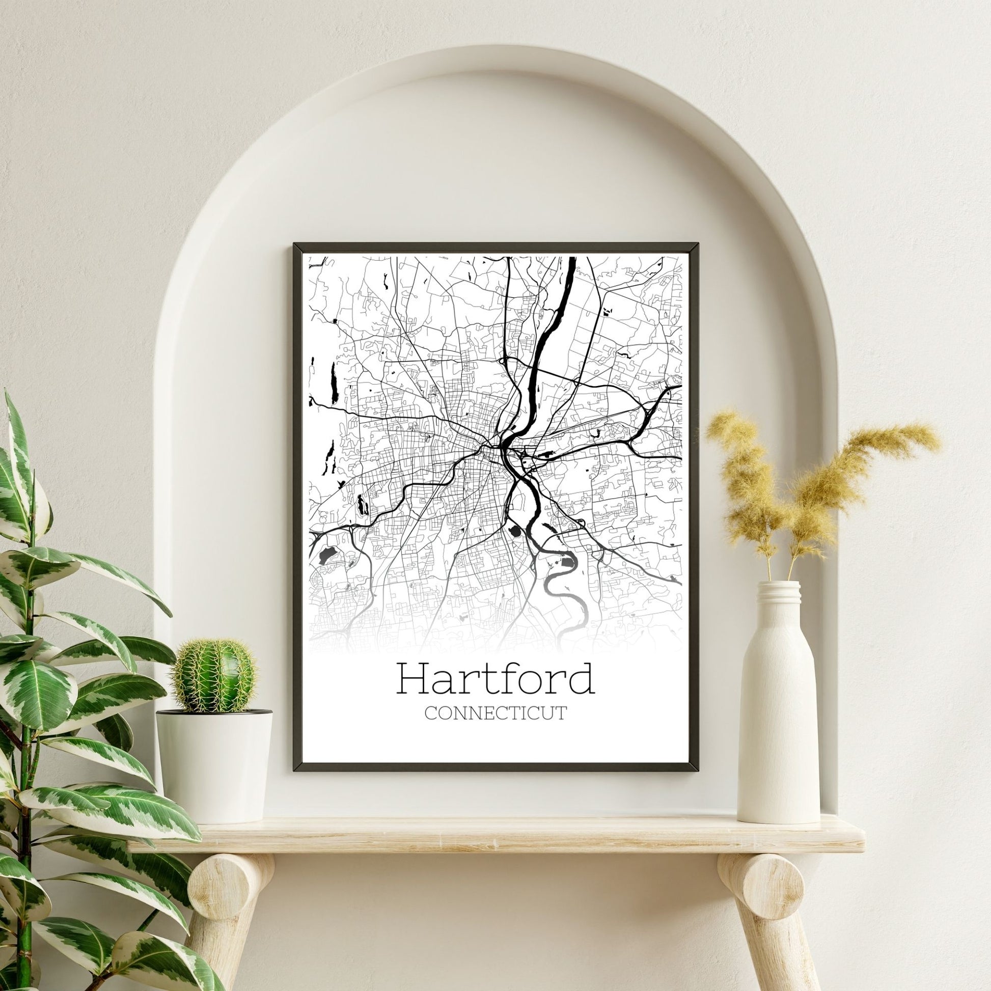 Hartford Connecticut City Map Poster - GroovyGrove