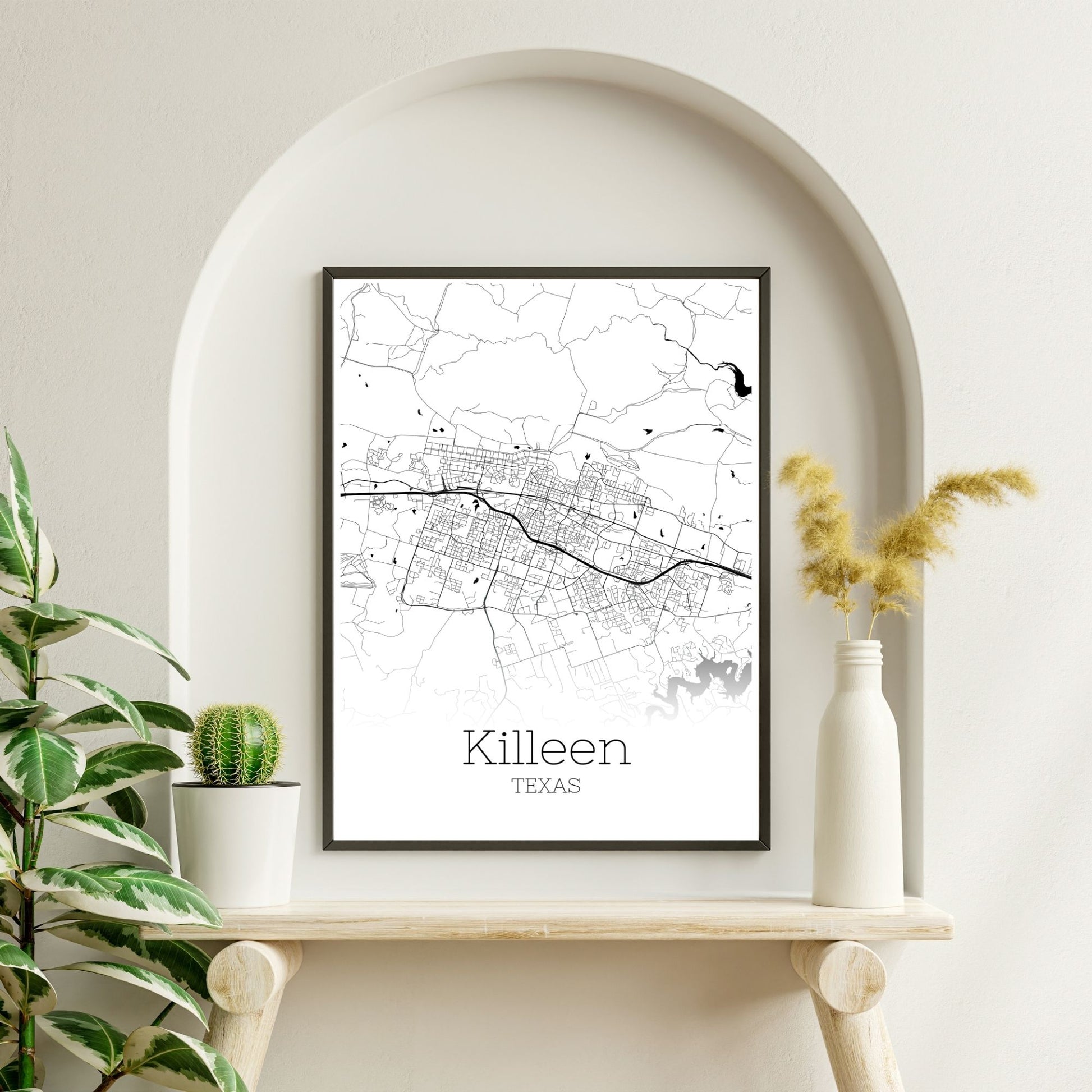 Killeen Texas City Map Poster - GroovyGrove