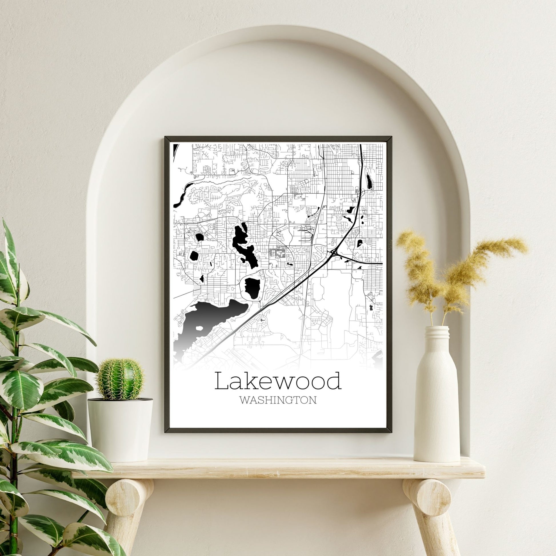 Lakewood Washington City Map Poster - GroovyGrove