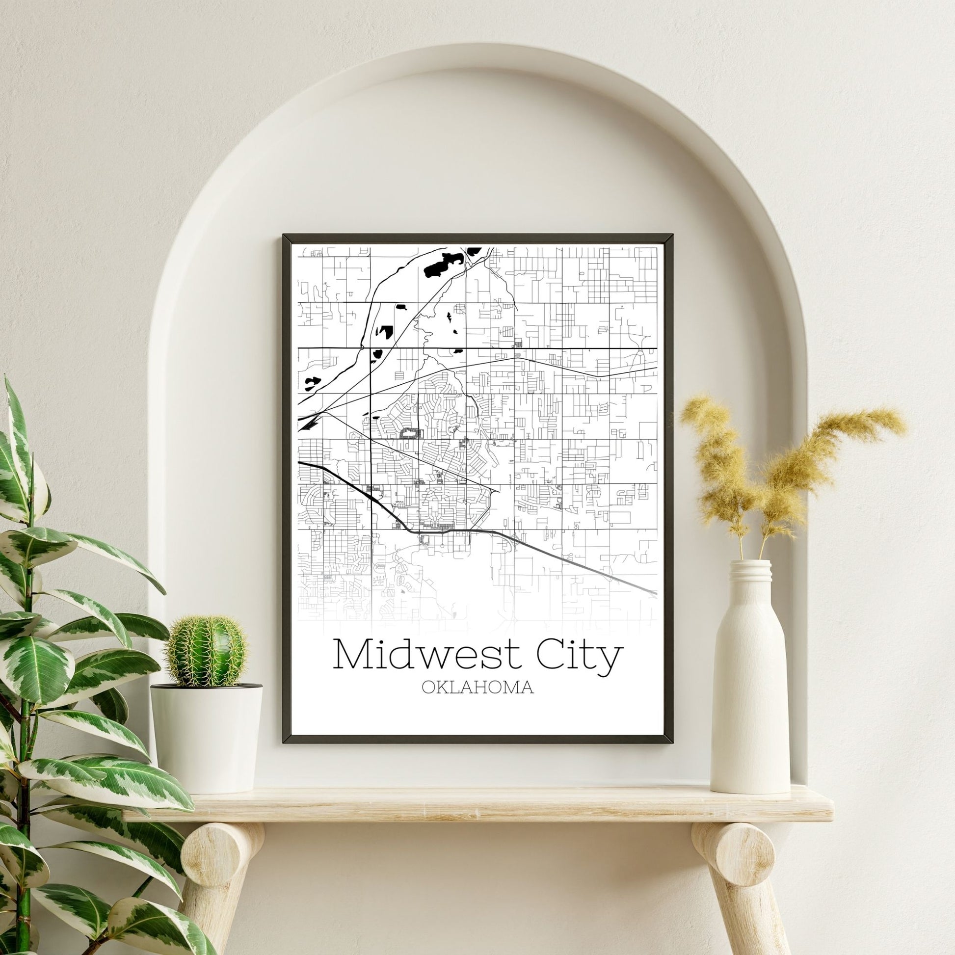 Midwest City Oklahoma Map Poster - GroovyGrove