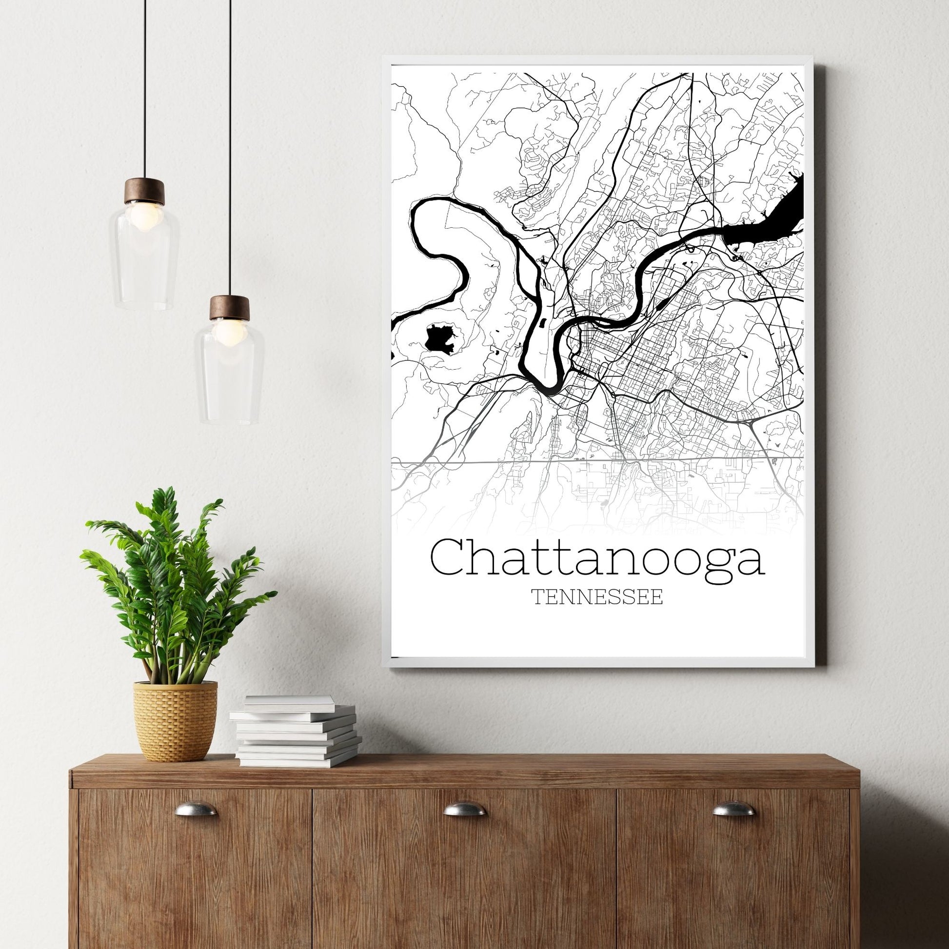 Chattanooga Tennessee City Map Poster - GroovyGrove