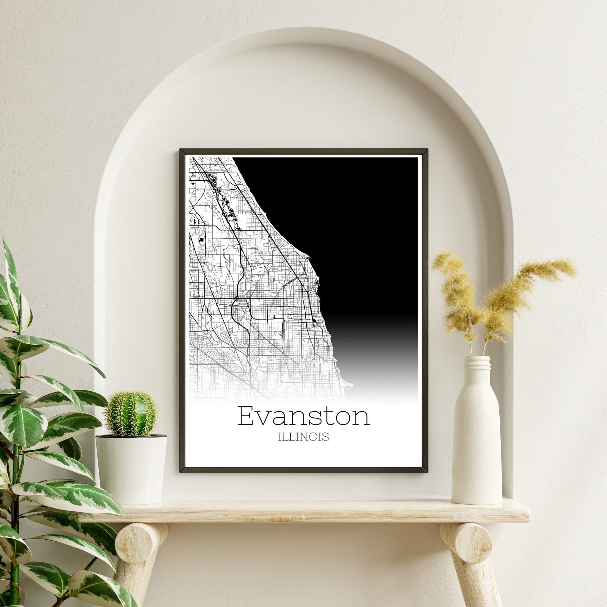 Evanston Illinois City Map Poster - GroovyGrove