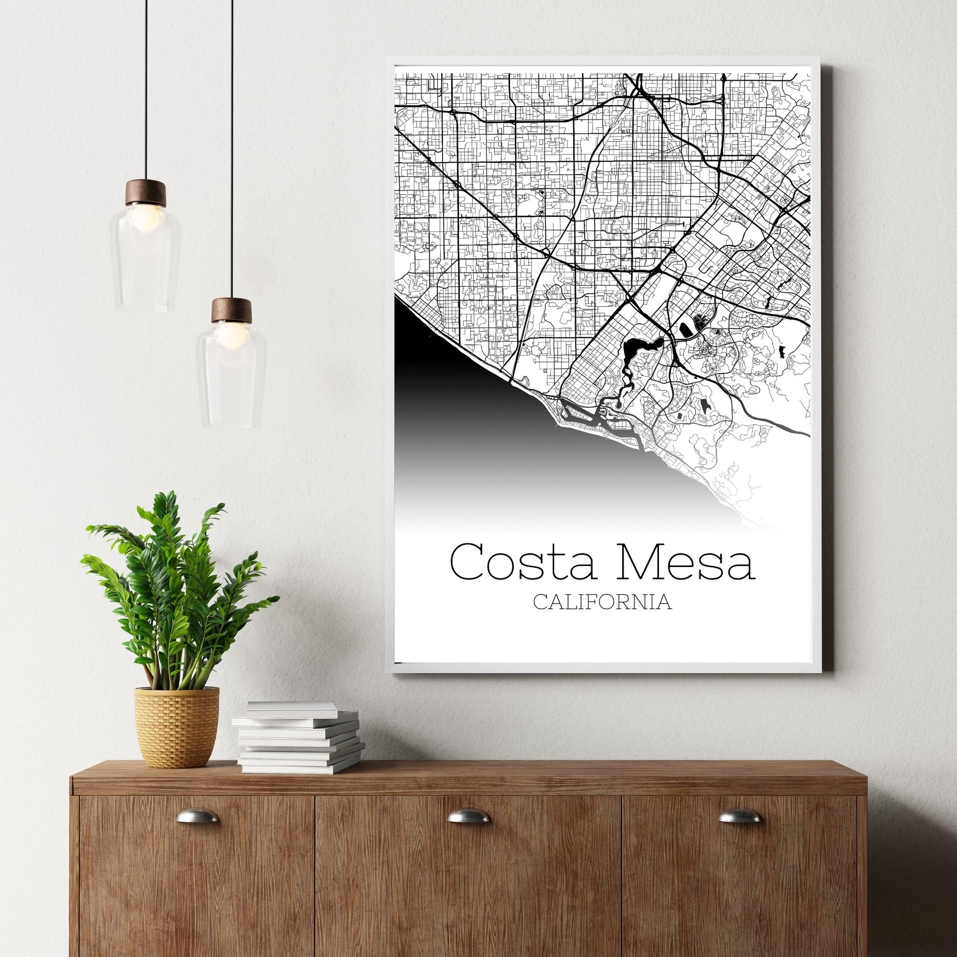 Costa Mesa California City Map Poster - GroovyGrove