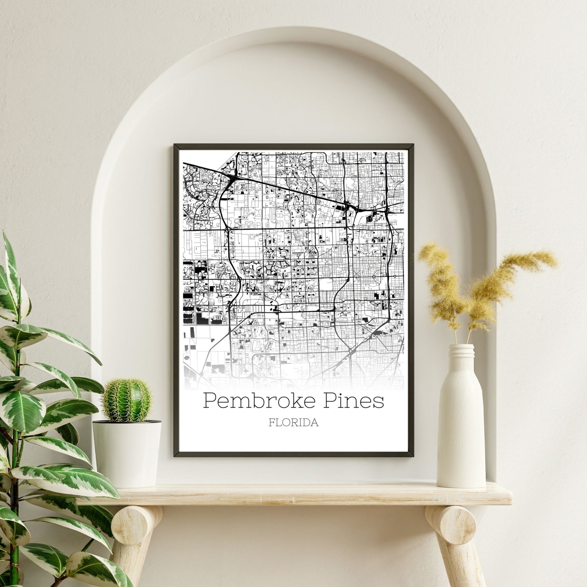 Pembroke Pines Florida City Map Poster - GroovyGrove