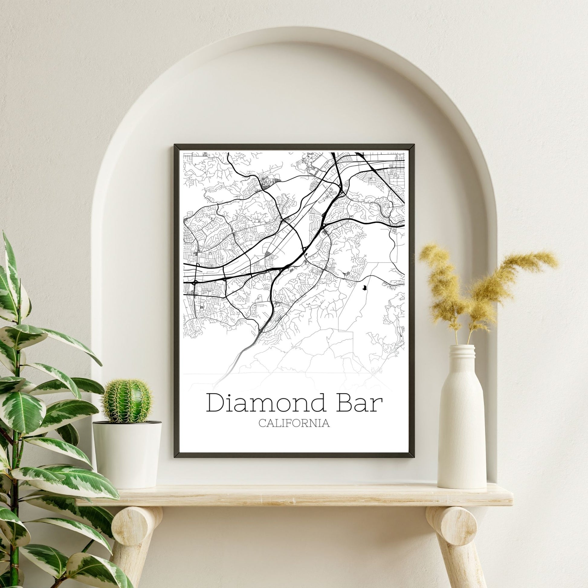 Diamond Bar California City Map Poster - GroovyGrove