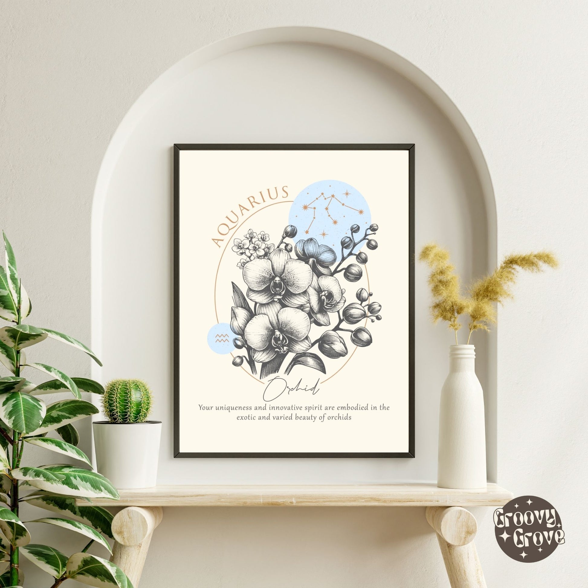 Aquarius Zodiac Sign Poster - GroovyGrove