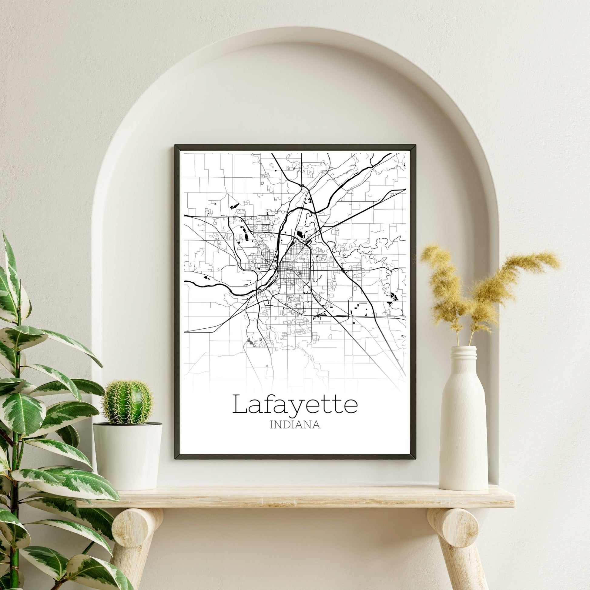 Lafayette Indiana City Map Poster - GroovyGrove