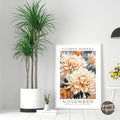 November Birthday Flower Market Poster - GroovyGrove