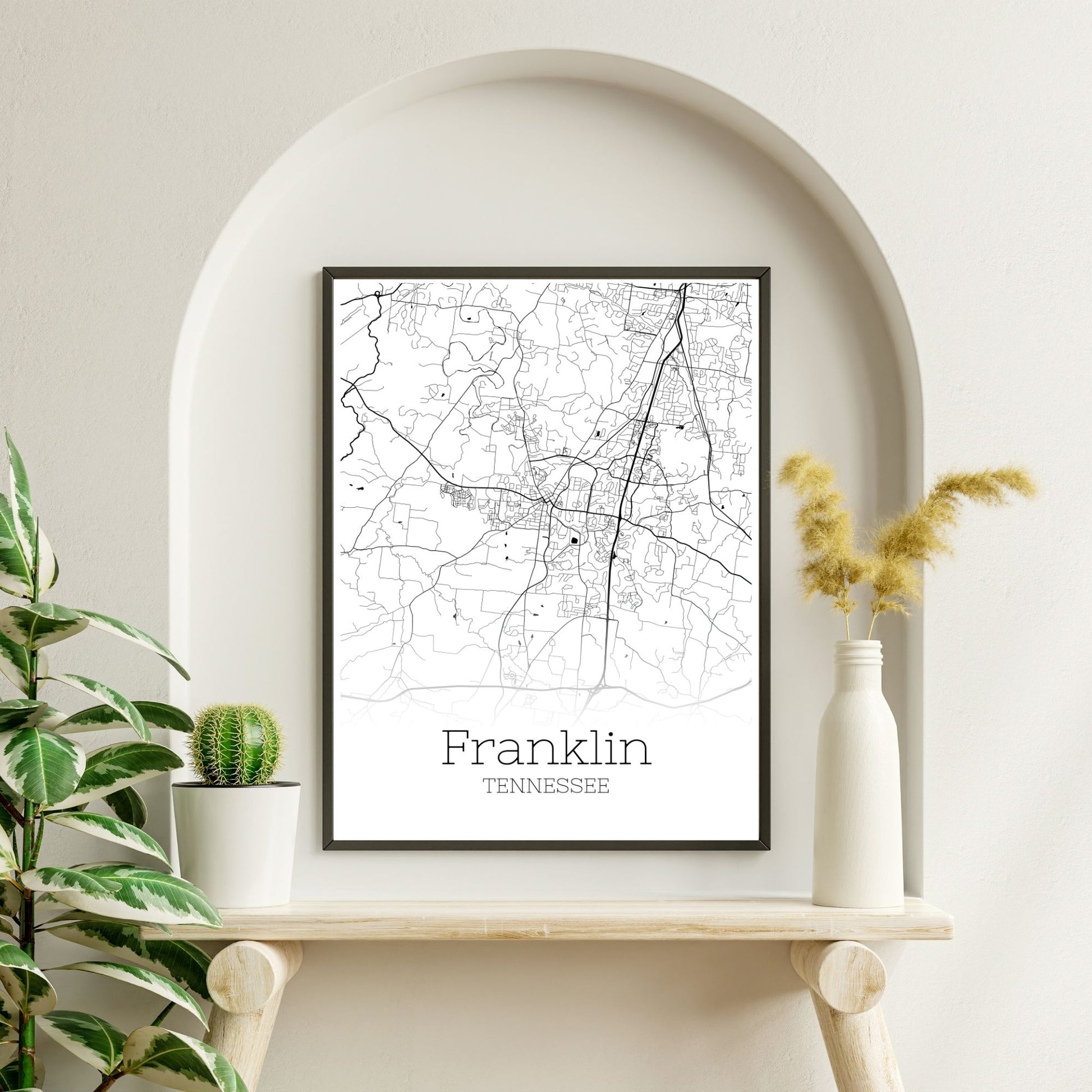 Franklin Tennessee City Map Poster - GroovyGrove