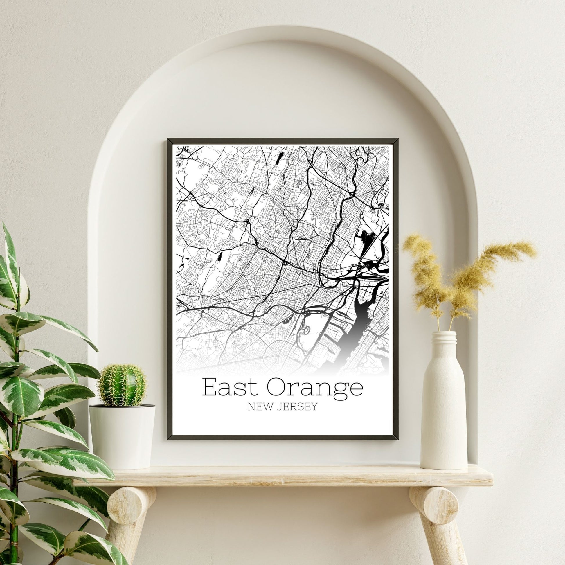 East Orange New Jersey City Map Poster - GroovyGrove