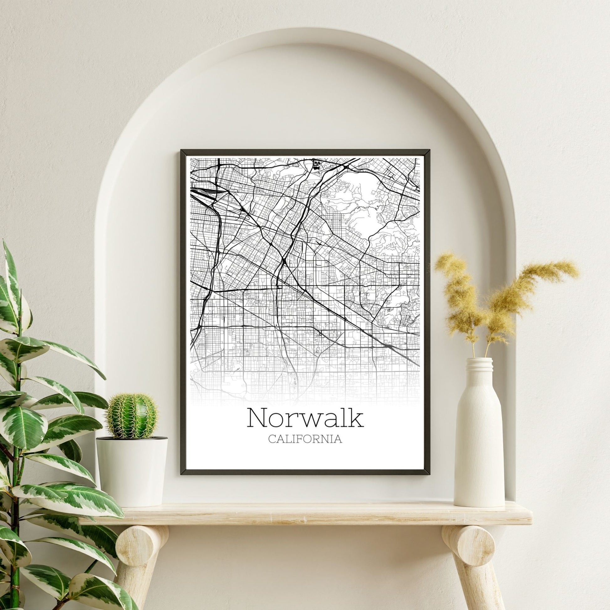 Norwalk California City Map Poster - GroovyGrove