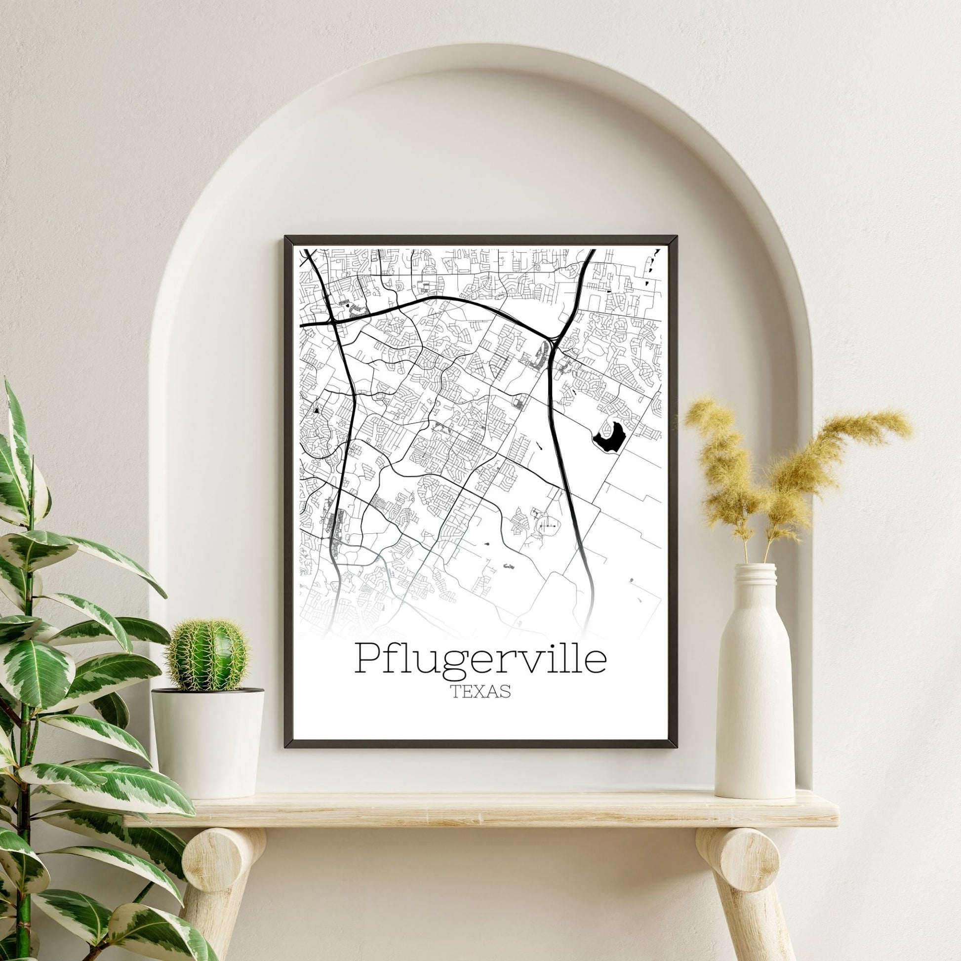 Pflugerville Texas City Map Poster - GroovyGrove