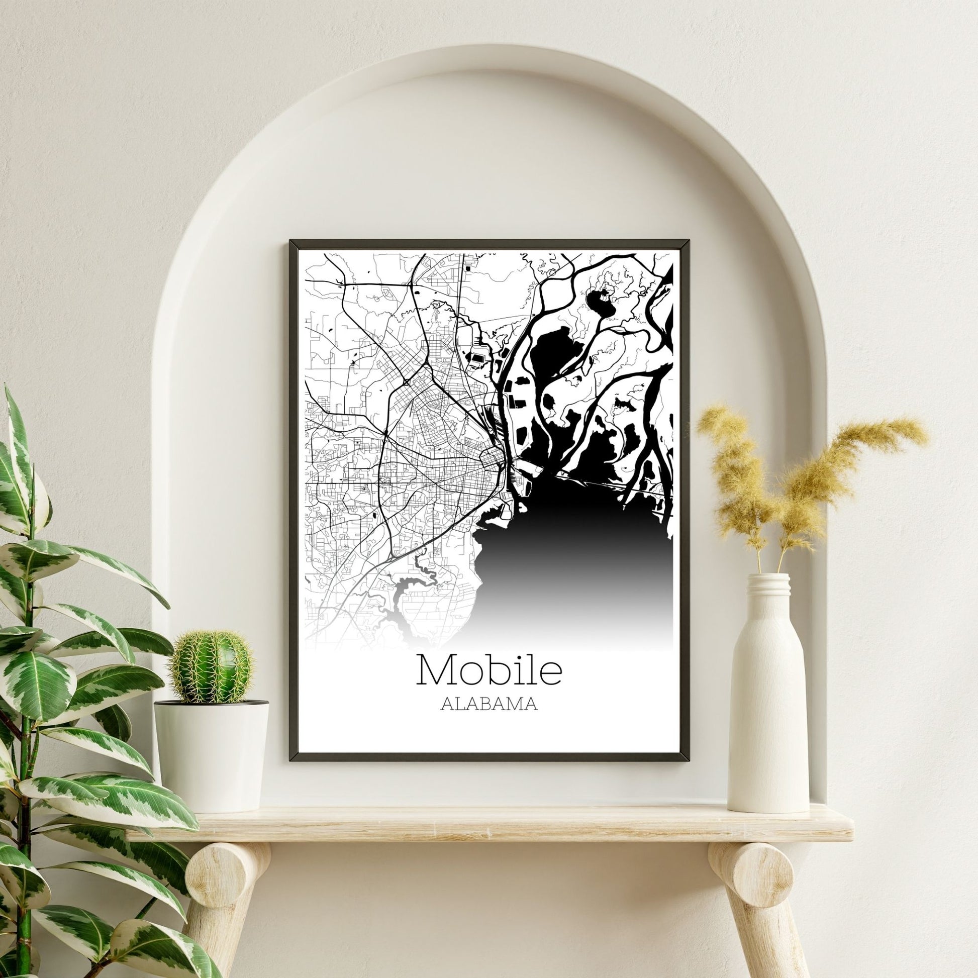 Mobile Alabama City Map Poster - GroovyGrove