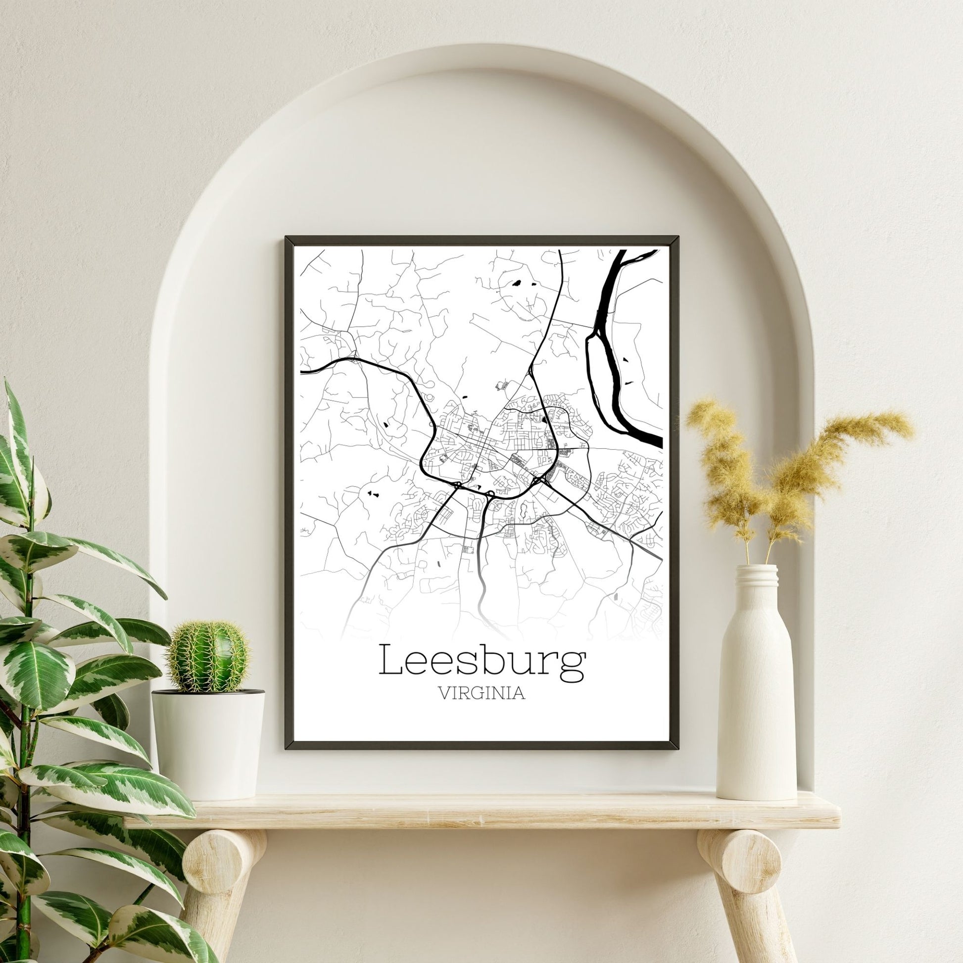 Leesburg Virginia City Map Poster - GroovyGrove