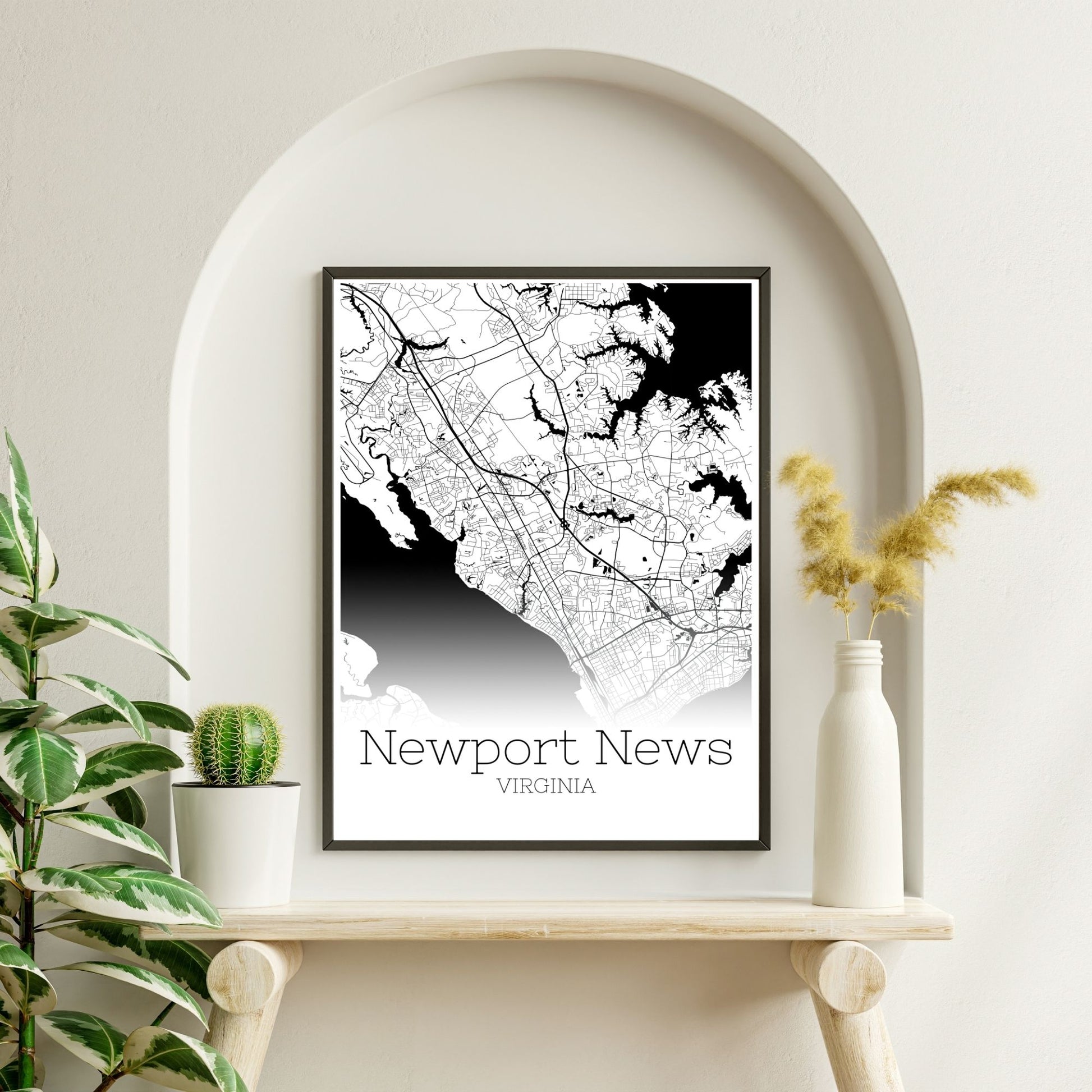 Newport News Virginia City Map Poster - GroovyGrove