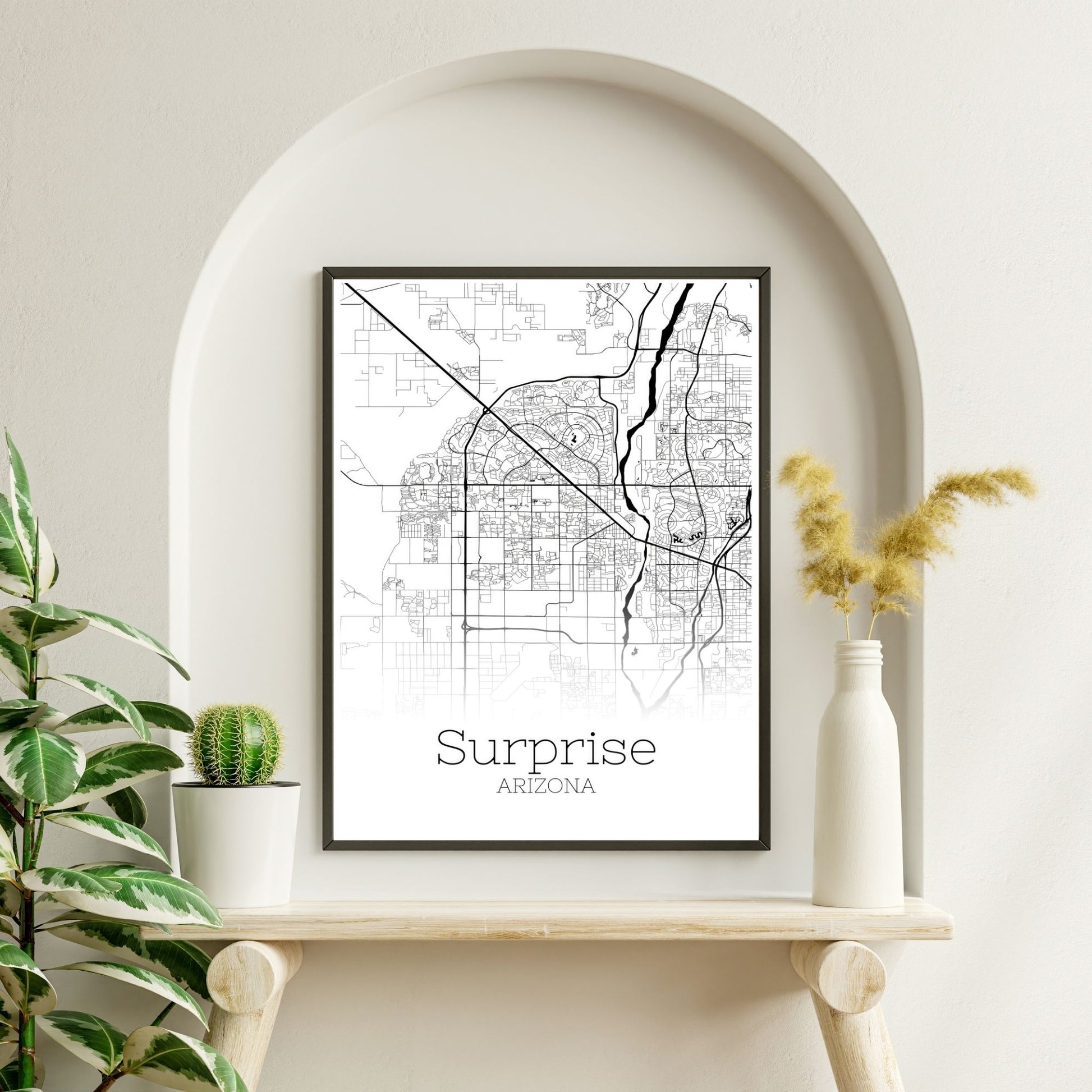 Surprise Arizona City Map Poster - GroovyGrove