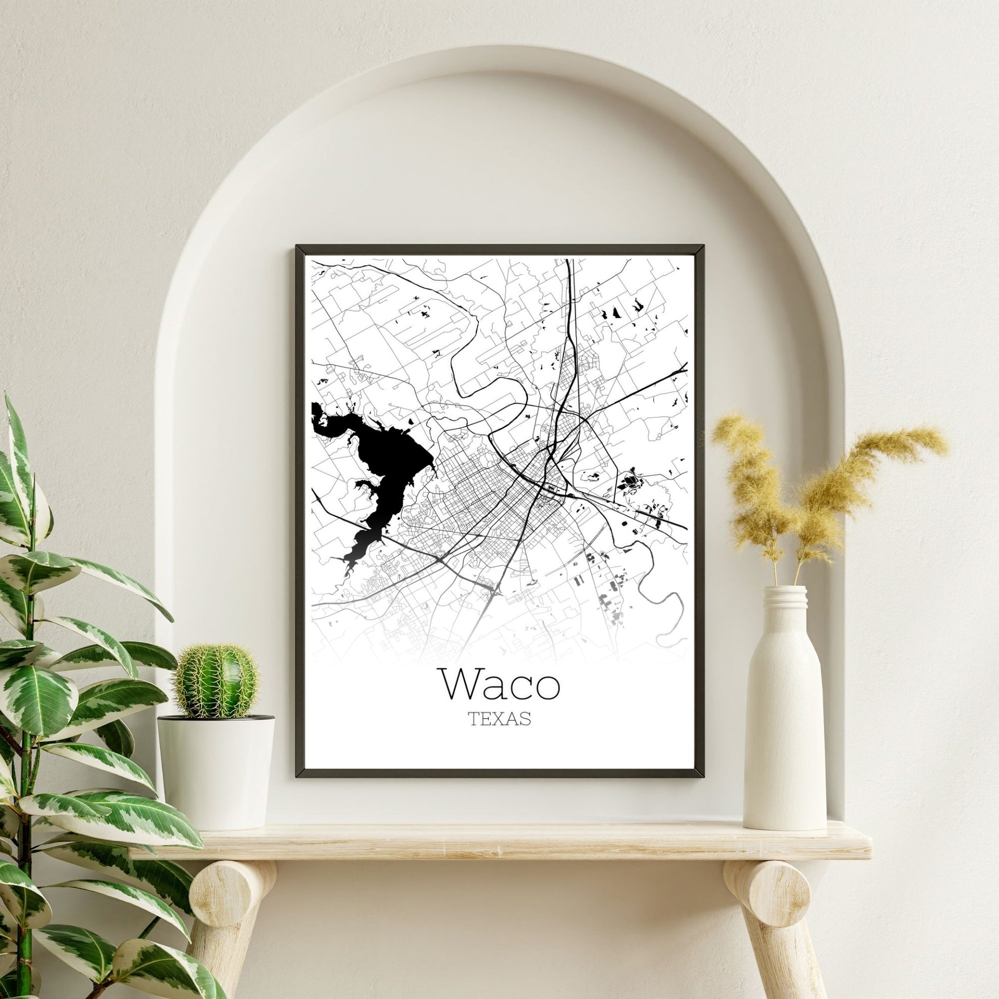 Waco Texas City Map Poster - GroovyGrove