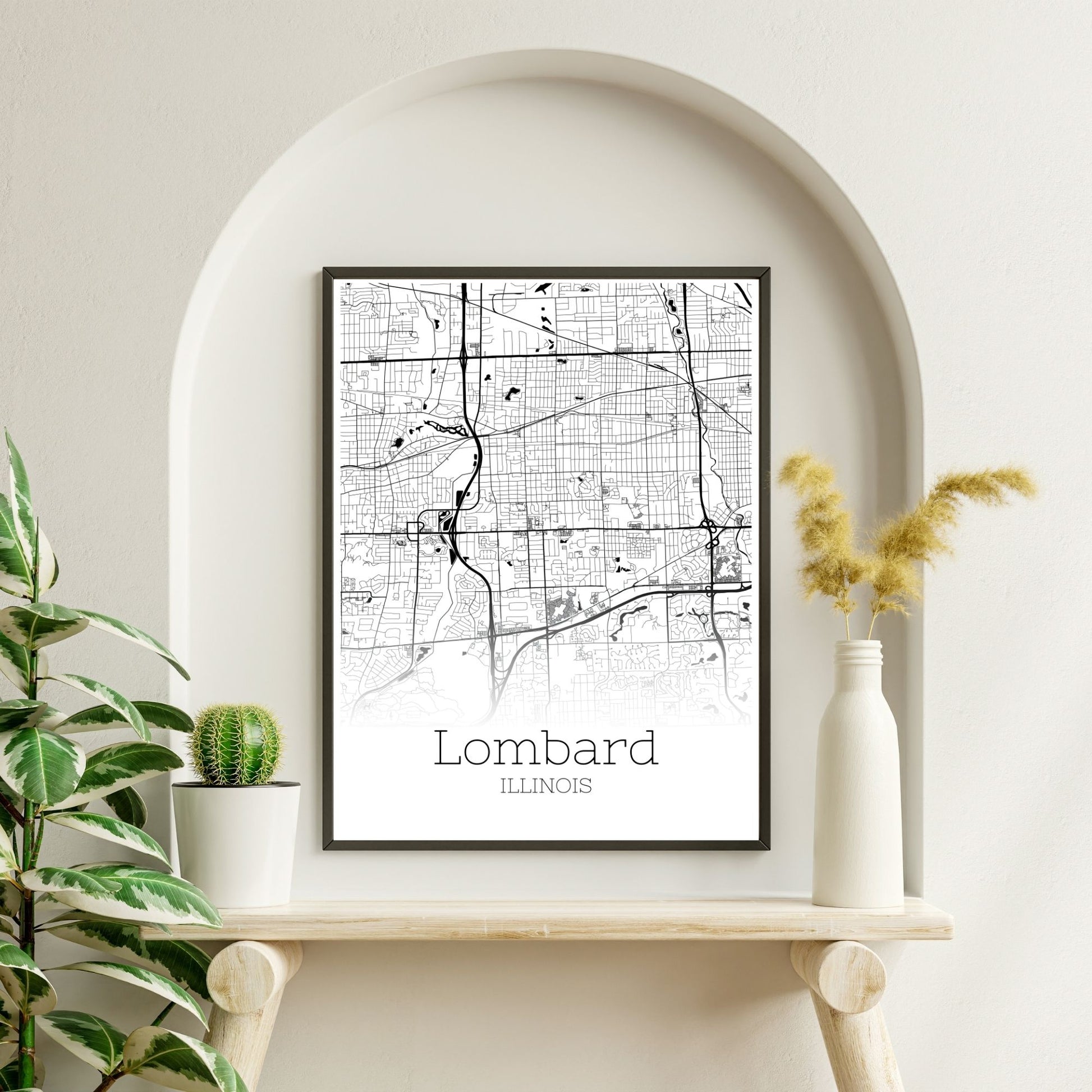 Lombard Illinois City Map Poster - GroovyGrove