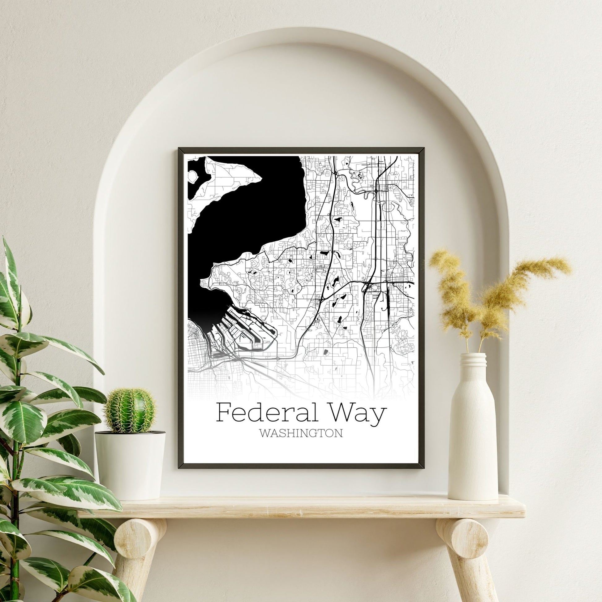 Federal Way Washington City Map Poster - GroovyGrove