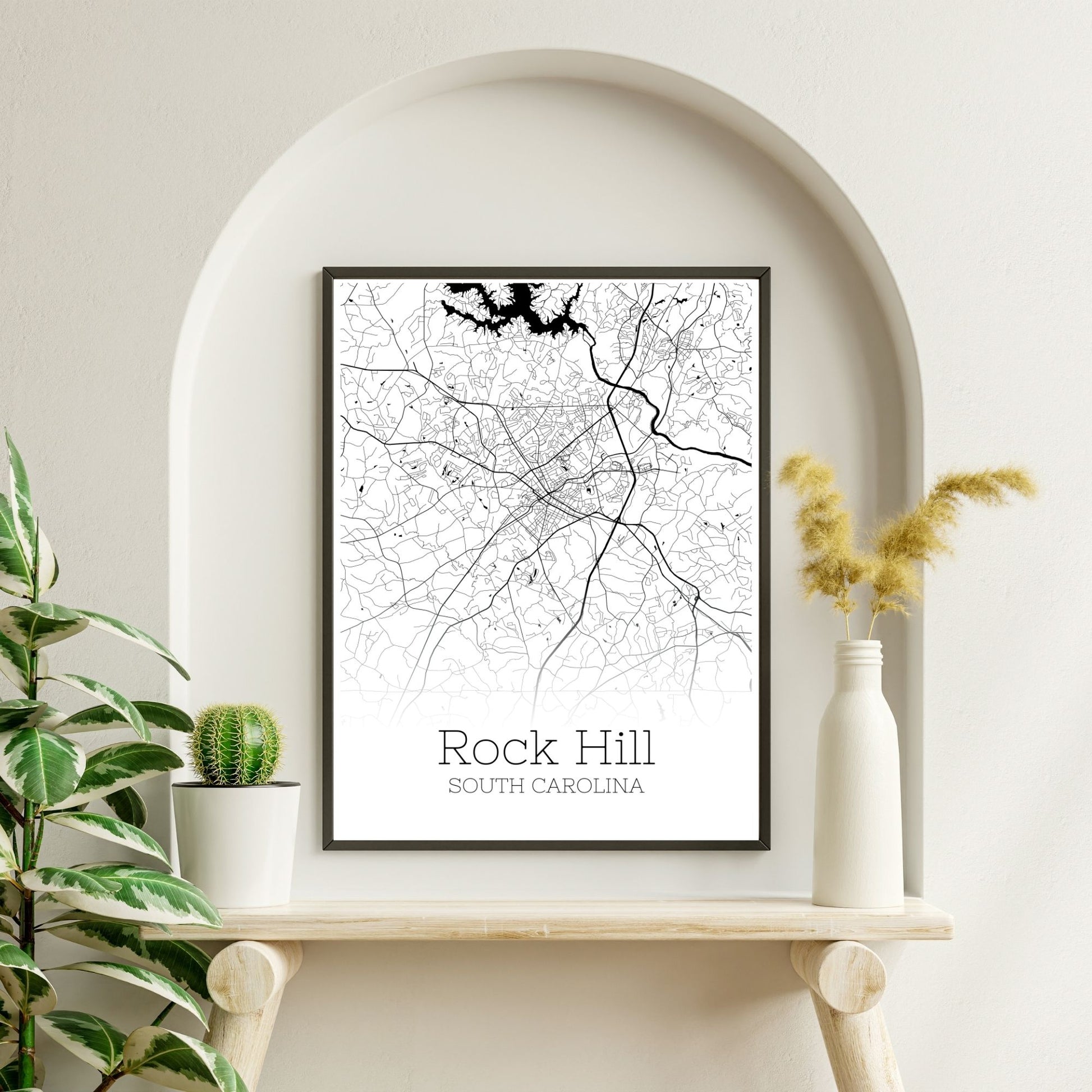 Rock Hill South Carolina City Map Poster - GroovyGrove