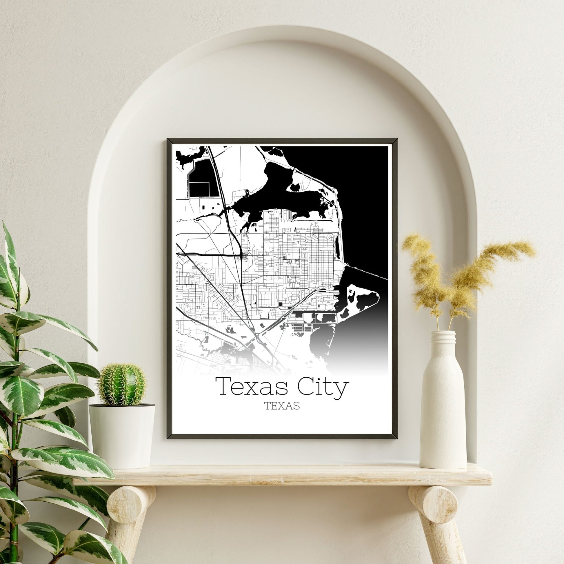 Texas City Texas Map Poster - GroovyGrove