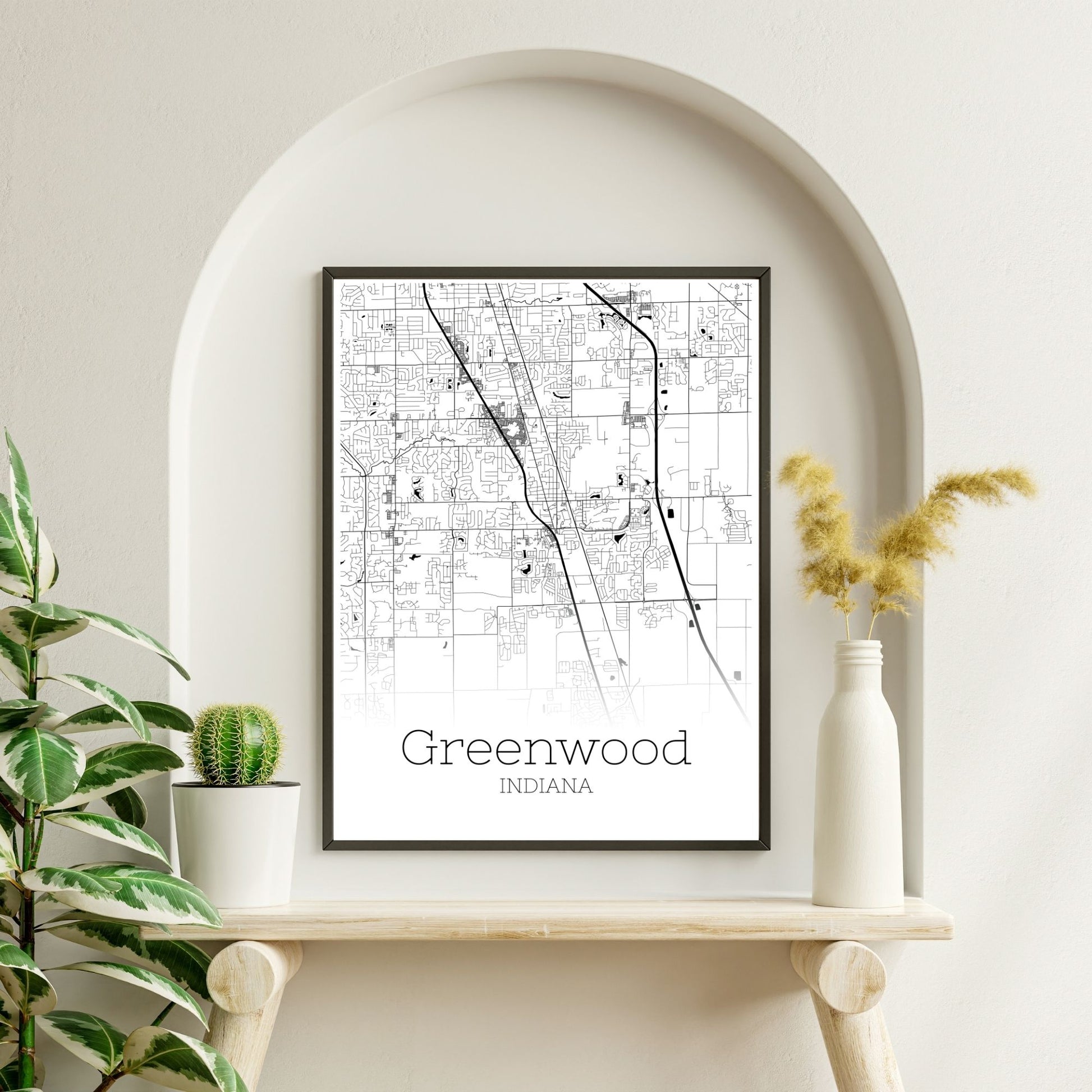 Greenwood Indiana City Map Poster - GroovyGrove